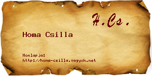Homa Csilla névjegykártya